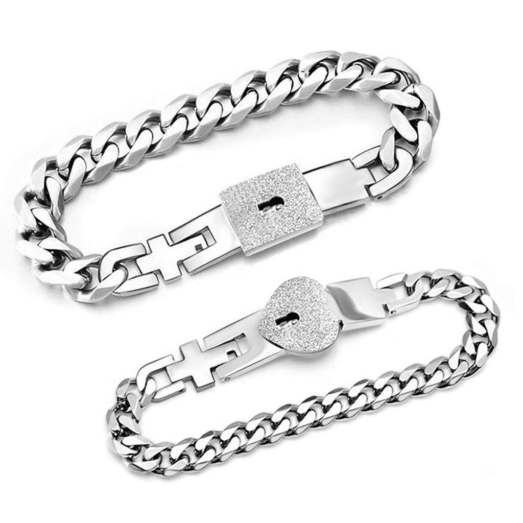 Heart & Key Love Bracelet Set